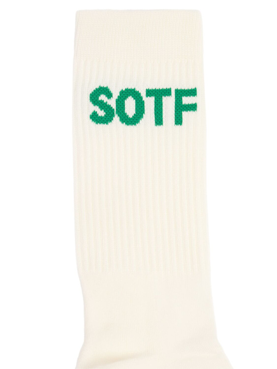 SOTF: Logo cotton blend socks - Creme - men_1 | Luisa Via Roma