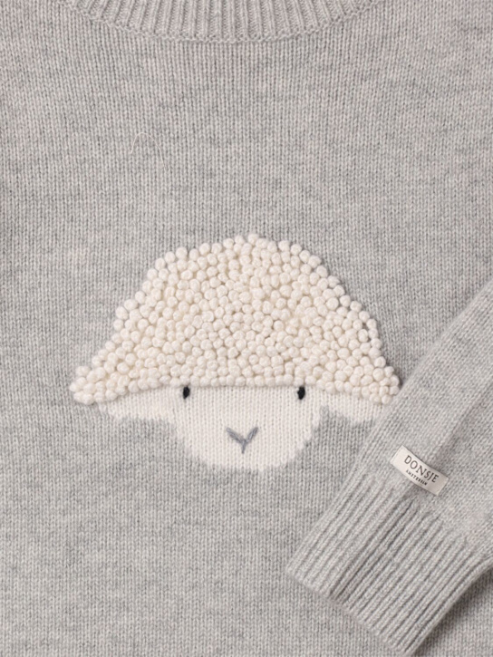 Donsje: Embroidered wool knit sweater - グレー - kids-boys_1 | Luisa Via Roma