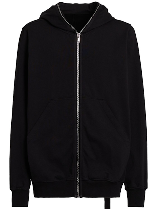 Rick Owens DRKSHDW: Jumbo gimp hooded cotton sweatshirt - Black - men_0 | Luisa Via Roma