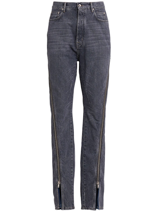 Rick Owens DRKSHDW: Bolan banana cotton denim jeans - Washed Grey - men_0 | Luisa Via Roma