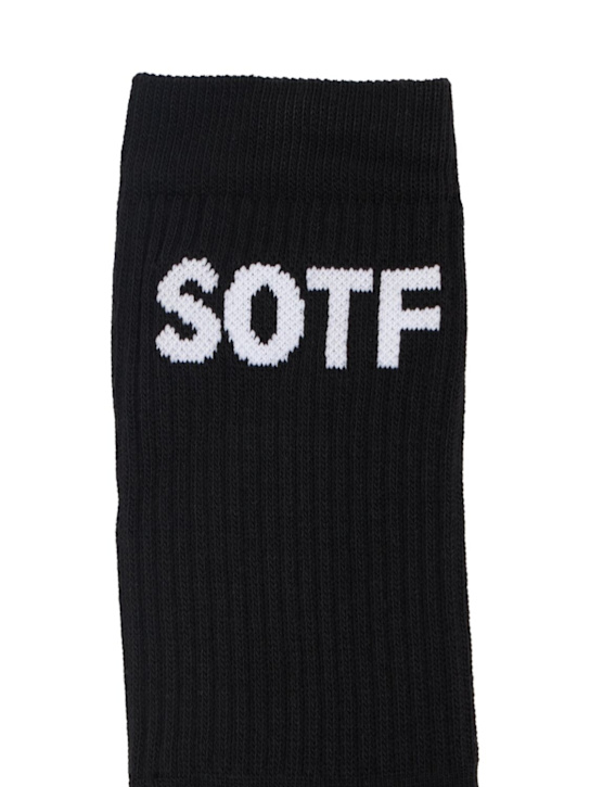 SOTF: Logo cotton blend socks - Black - men_1 | Luisa Via Roma