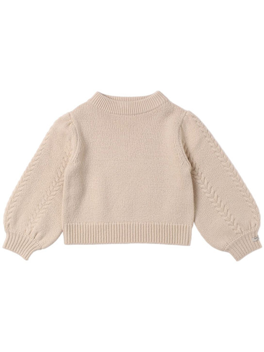 Donsje: Wool knit sweater - ベージュ - kids-girls_0 | Luisa Via Roma