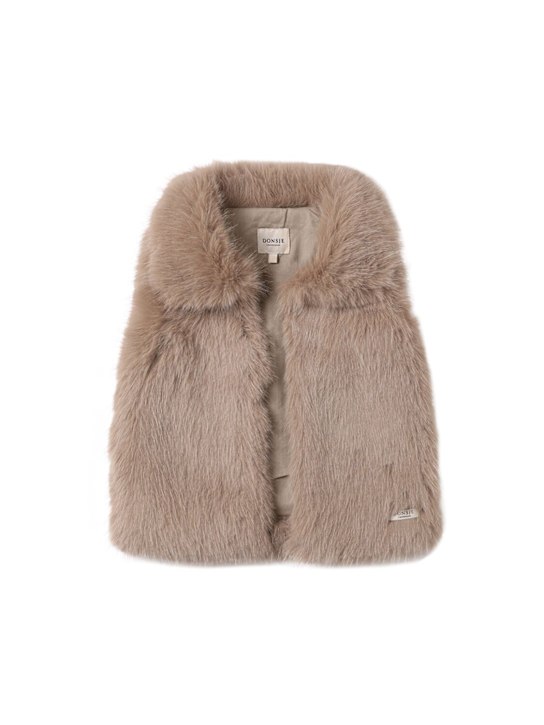 Donsje: Plush vest - グレー - kids-girls_0 | Luisa Via Roma