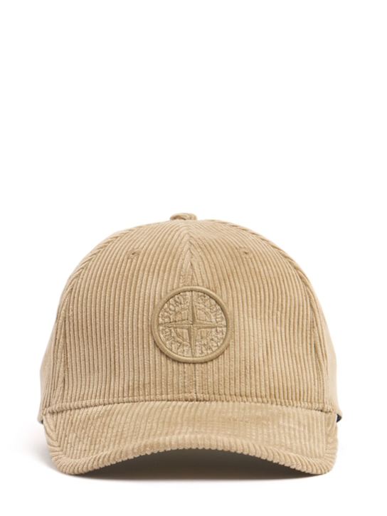 Stone Island Junior: Cotton corduroy baseball hat - サンド - kids-girls_0 | Luisa Via Roma