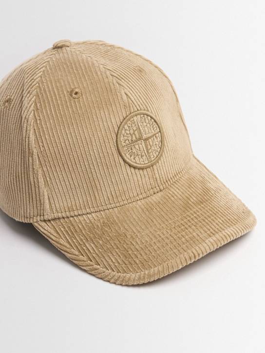 Stone Island Junior: Casquette de baseball en velours côtelé coton - Sable - kids-girls_1 | Luisa Via Roma