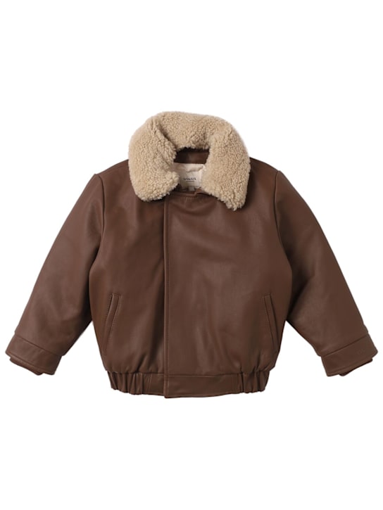 Donsje: Leather bomber jacket - kids-girls_0 | Luisa Via Roma