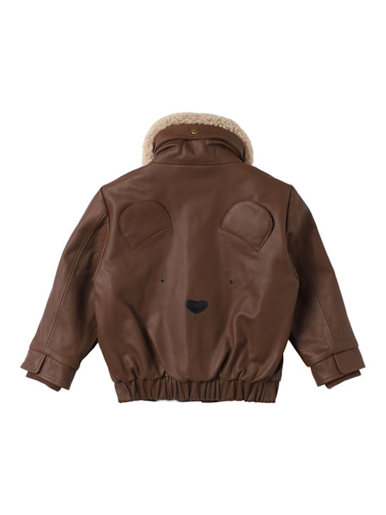 Donsje: Leather bomber jacket - kids-girls_1 | Luisa Via Roma