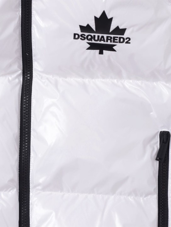 Dsquared2: Hooded nylon puffer vest - White - kids-girls_1 | Luisa Via Roma