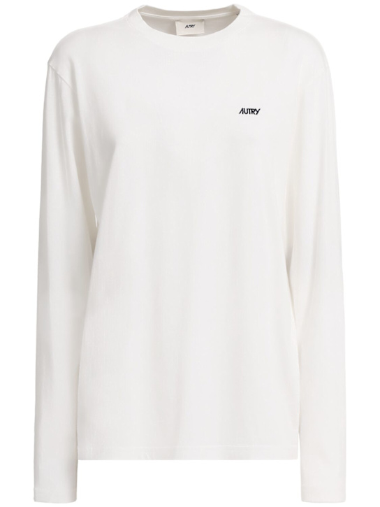 Autry: Long sleeve t-shirt - White - women_0 | Luisa Via Roma
