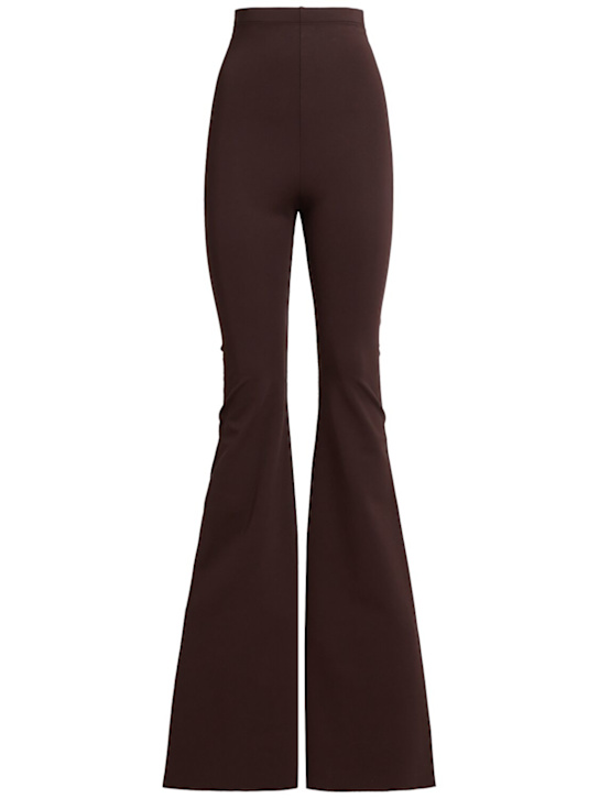 Rick Owens: Dirty Bolan flared high rise pants - Brown - women_0 | Luisa Via Roma