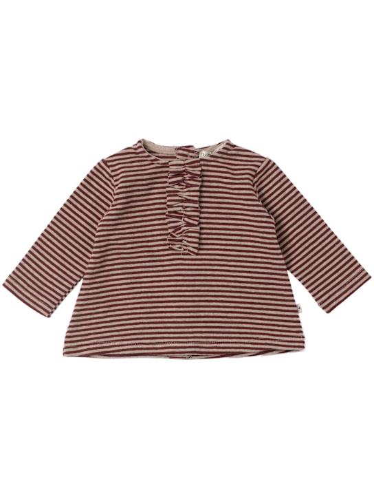 1 + IN THE FAMILY: T-Shirt aus Baumwollmischung mit  Streifen - Lila - kids-girls_0 | Luisa Via Roma