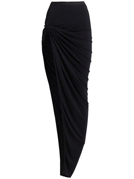 Rick Owens: Edfu twisted long skirt - Black - women_0 | Luisa Via Roma