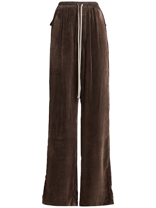 Rick Owens: Dietrich velvet drawstring pants - Taupe - women_0 | Luisa Via Roma