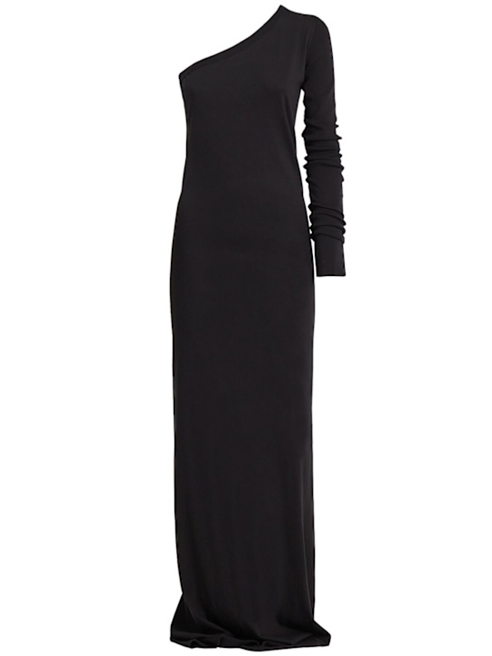 Rick Owens DRKSHDW: Ziggy one sleeve long dress - Black - women_0 | Luisa Via Roma