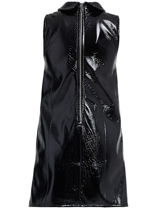 Fiorucci: Collar cutout vinyl mini dress - Black - women_1 | Luisa Via Roma