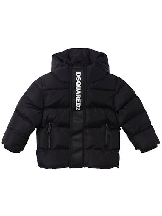 Dsquared2: Hooded nylon puffer jacket - kids-girls_0 | Luisa Via Roma