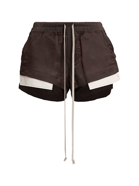 Rick Owens: Fog cupro twill shorts - Taupe - women_0 | Luisa Via Roma