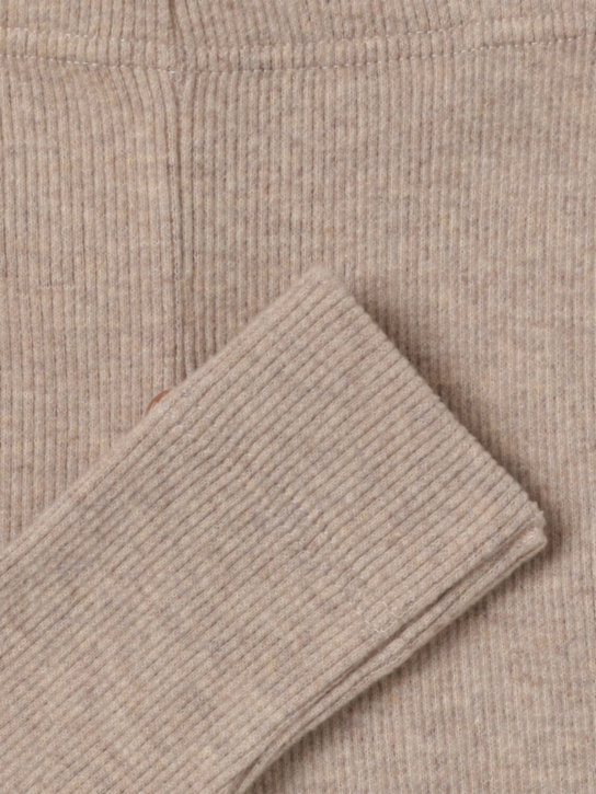 1 + IN THE FAMILY: Cotton blend jersey leggings - Khaki - kids-girls_1 | Luisa Via Roma