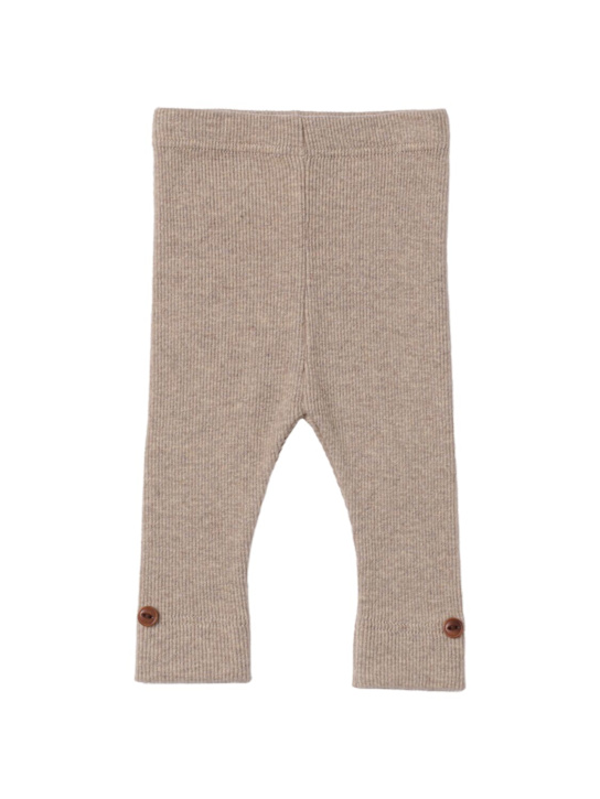 1 + IN THE FAMILY: Cotton blend jersey leggings - Khaki - kids-girls_0 | Luisa Via Roma