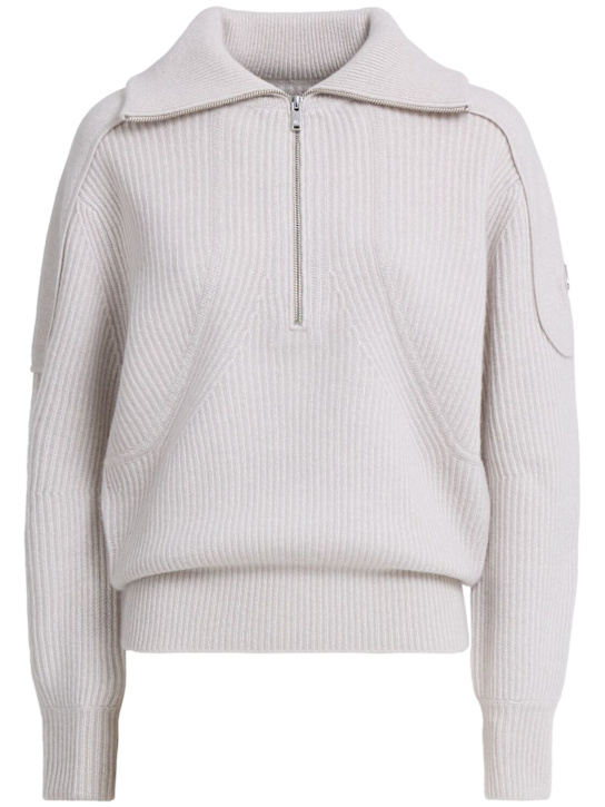 Moose Knuckles: Corina half zip wool sweater - women_0 | Luisa Via Roma