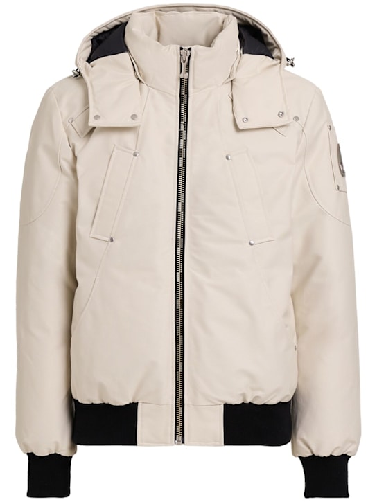 Moose Knuckles: Baumwoll-Daunenbomber mit Kunstfell „Ballistic“ - Alabaster - men_1 | Luisa Via Roma