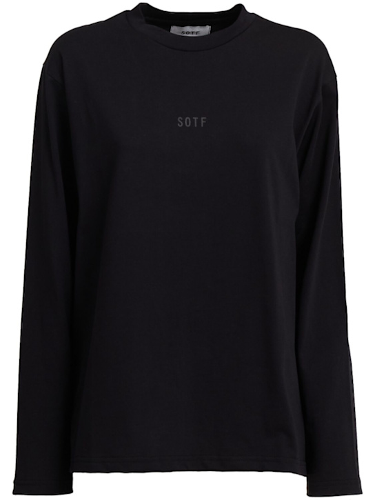 SOTF: Heavy cotton long sleeve t-shirt - Black - women_0 | Luisa Via Roma