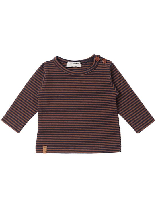 1 + IN THE FAMILY: T-Shirt aus Baumwollmischjersey - Braun - kids-girls_0 | Luisa Via Roma