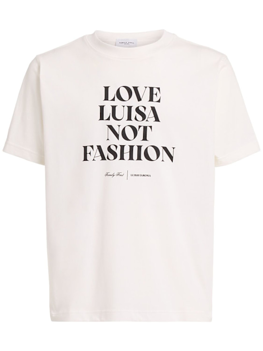 Family First: LVR Exclusive cotton t-shirt - White - men_0 | Luisa Via Roma