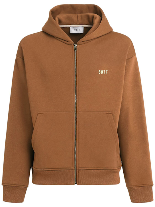 SOTF: Full zip hoodie - Brown - men_0 | Luisa Via Roma