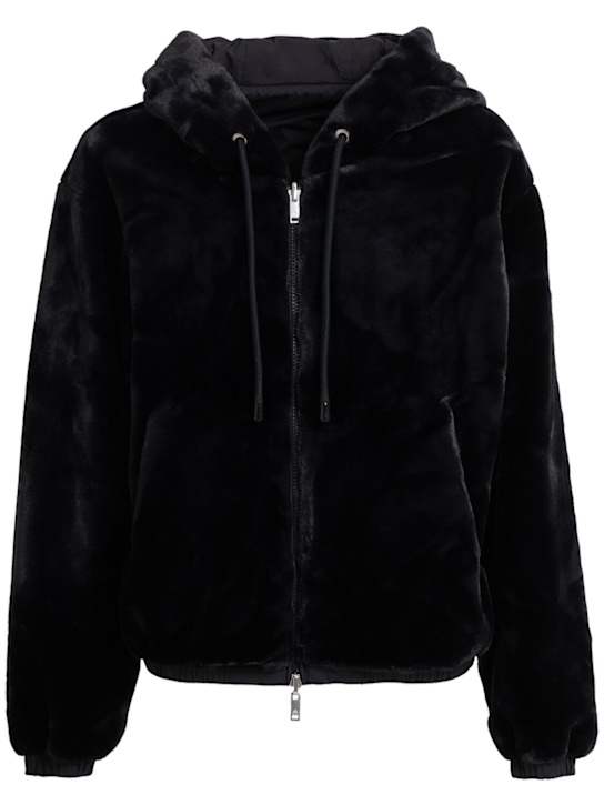 Moose Knuckles: Eaton Bunny 2 plush hoodie - women_0 | Luisa Via Roma