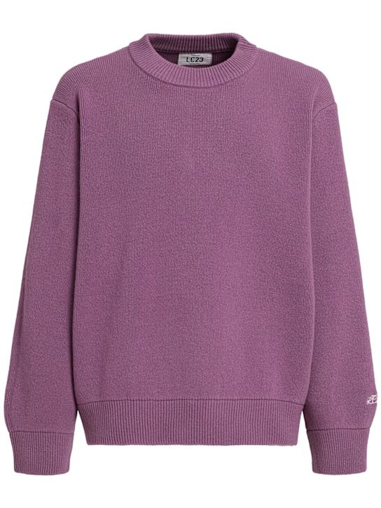 Lc23: Cotton knit sweater - Magenta - men_0 | Luisa Via Roma