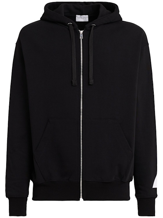 Family First: LVR Exclusive zip-up cotton hoodie - Black - men_0 | Luisa Via Roma