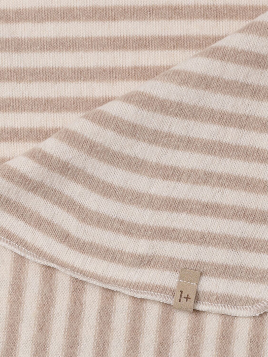 1 + IN THE FAMILY: Cotton blend blanket - カーキ - kids-girls_1 | Luisa Via Roma