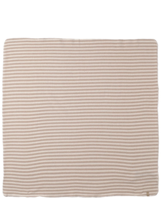 1 + IN THE FAMILY: Cotton blend blanket - カーキ - kids-girls_0 | Luisa Via Roma