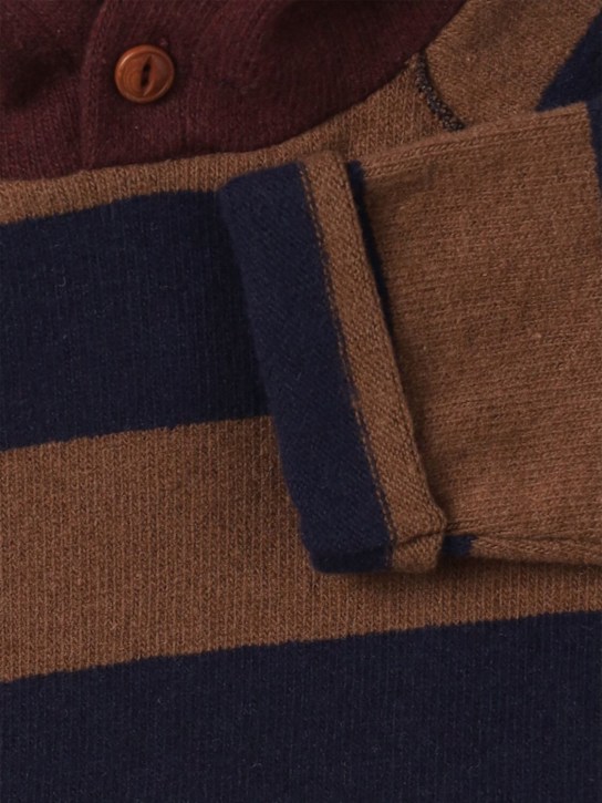 1 + IN THE FAMILY: Striped cotton blend hoodie - ブラウン - kids-boys_1 | Luisa Via Roma