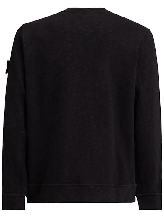 Stone Island: Vanisé brushed heavy cotton sweatshirt - Black - men_1 | Luisa Via Roma