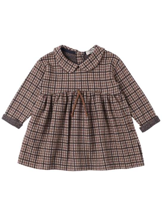 1 + IN THE FAMILY: Check print cotton blend dress - ブラウン - kids-girls_0 | Luisa Via Roma