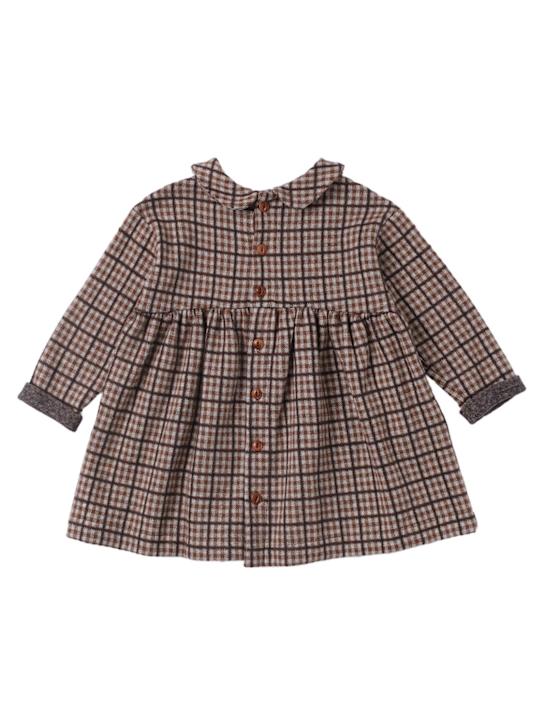 1 + IN THE FAMILY: Check print cotton blend dress - ブラウン - kids-girls_1 | Luisa Via Roma