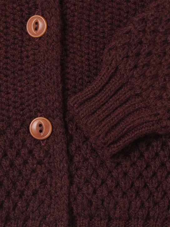 1 + IN THE FAMILY: Wool blend knit cardigan - パープル - kids-boys_1 | Luisa Via Roma