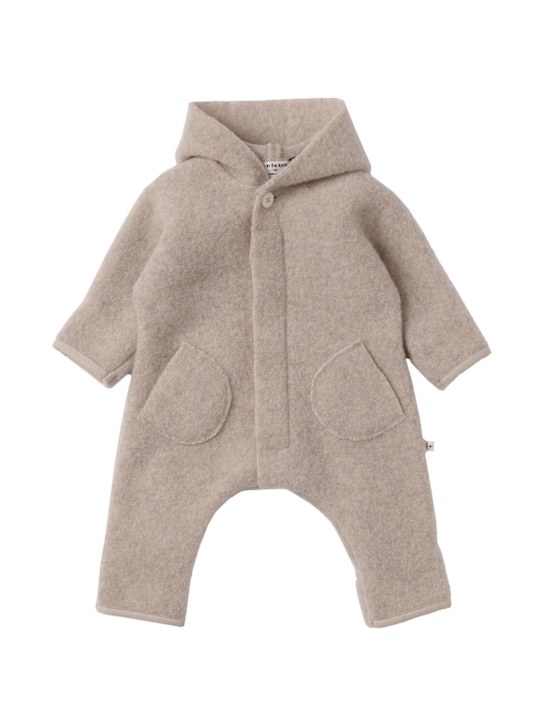 1 + IN THE FAMILY: Wool blend romper - Beige - kids-boys_0 | Luisa Via Roma