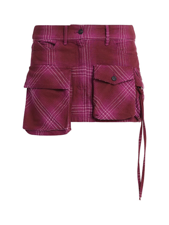 Minigonna in misto cotone con tasche cargo - The Attico - Donna - Bordeaux - 36 IT