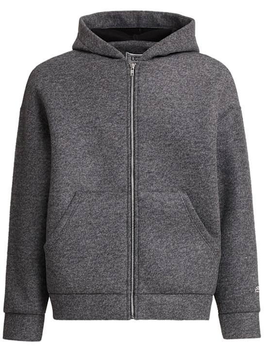 Lc23: Hooded poly sweatshirt - Dark Grey - men_0 | Luisa Via Roma