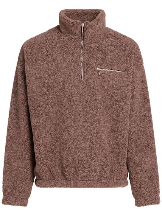 Lc23: Wool blend teddy half-zip sweater - men_0 | Luisa Via Roma