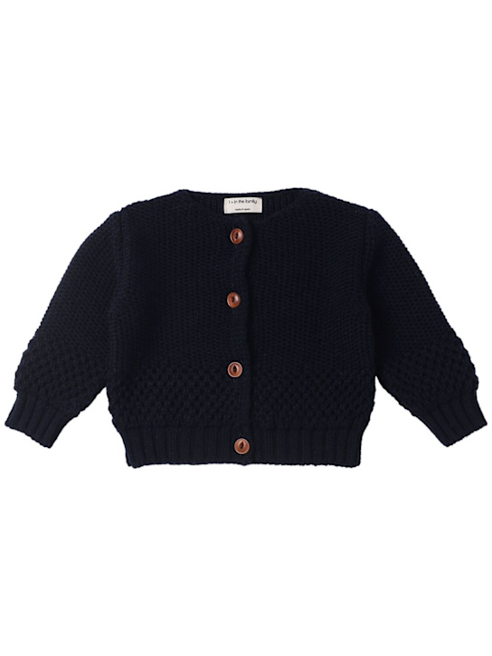 1 + IN THE FAMILY: Wool blend knit cardigan - Blue - kids-boys_0 | Luisa Via Roma