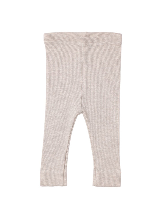 1 + IN THE FAMILY: Cotton blend jersey leggings - Beige - kids-girls_0 | Luisa Via Roma