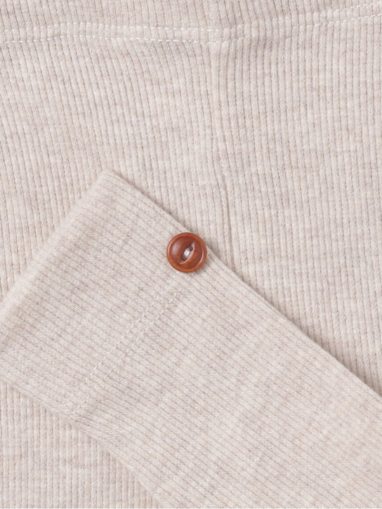 1 + IN THE FAMILY: Cotton blend jersey leggings - Beige - kids-girls_1 | Luisa Via Roma