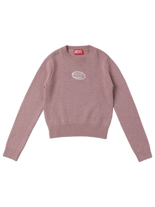 Diesel Kids: Suéter de punto de mezcla de lana - Beige - kids-girls_0 | Luisa Via Roma