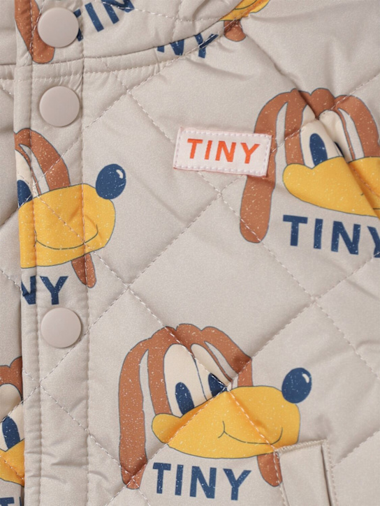 Tiny Cottons: Dog print puffer jacket - Beige - kids-boys_1 | Luisa Via Roma