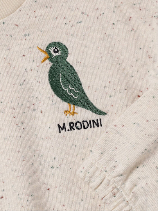 Mini Rodini: Printed cotton crewneck sweatshirt - オフホワイト - kids-girls_1 | Luisa Via Roma