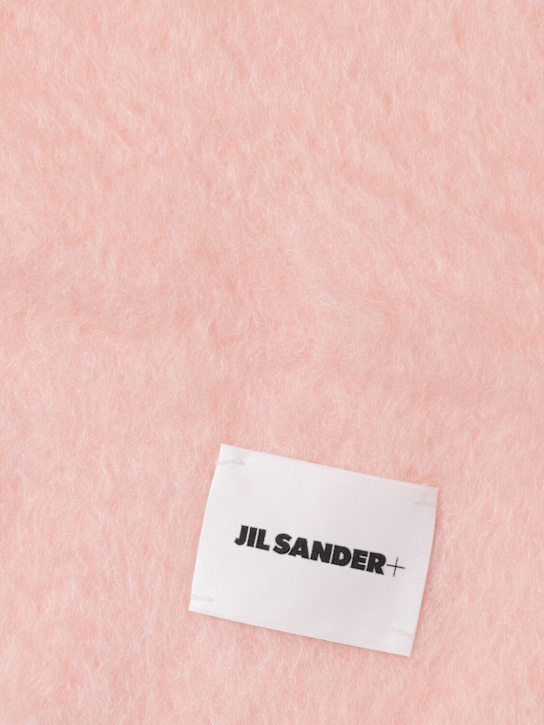 Jil Sander: Logo mohair blend scarf - Pink - women_1 | Luisa Via Roma